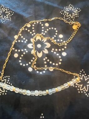 Citrine yellow chip beach necklace